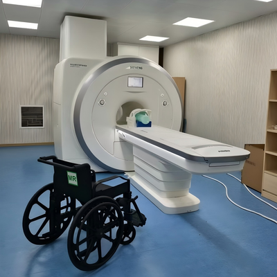 Non Magnetic Wheelchair with Fixed Backrest 460mm Seat Size and Swing-away Adjustable Footrest for MRI Rooms
