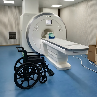 Klappbarer MRT-kompatibler Rollstuhl mit manuellen Schub-zu-Block-Bremsen für Rehabilitationstherapie